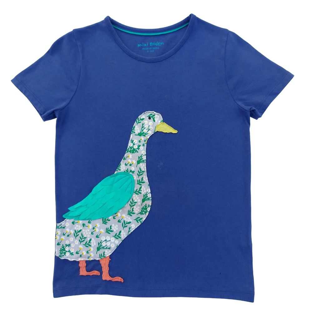 Mini Boden short-sleeved duck appliqué t-shirt